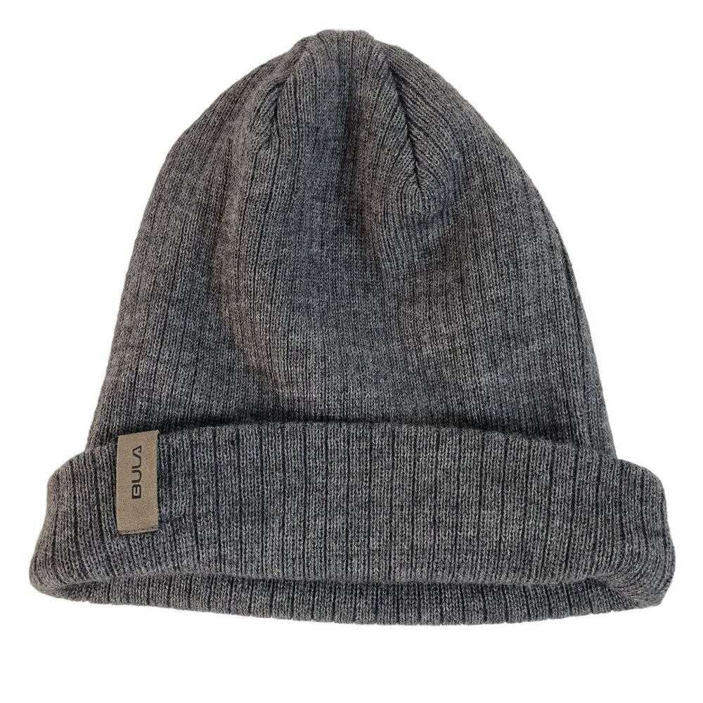 Bula Gray Merino Wool Acrylic Beanie Snowboarding Skiing